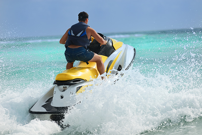 Person riding jetski